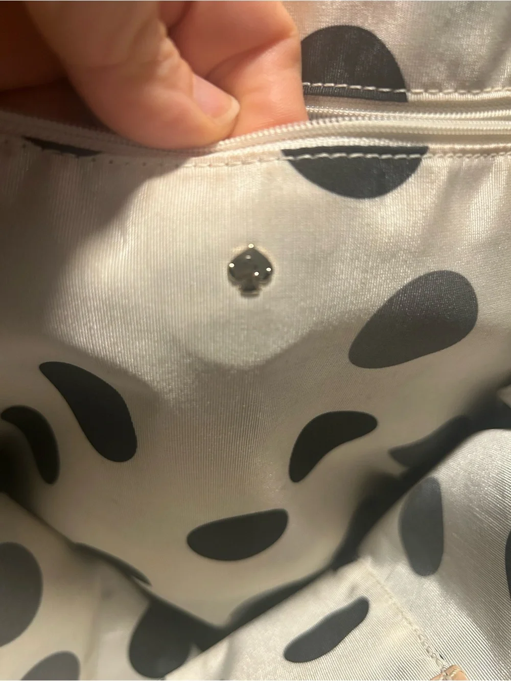 kate spade Black Patent Tote with Tan Leather Handles